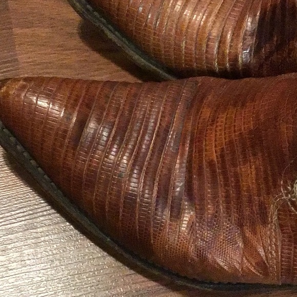 Vintage snakeskin leather cowboy boots high Sz 7.5 M - Picture 14 of 16